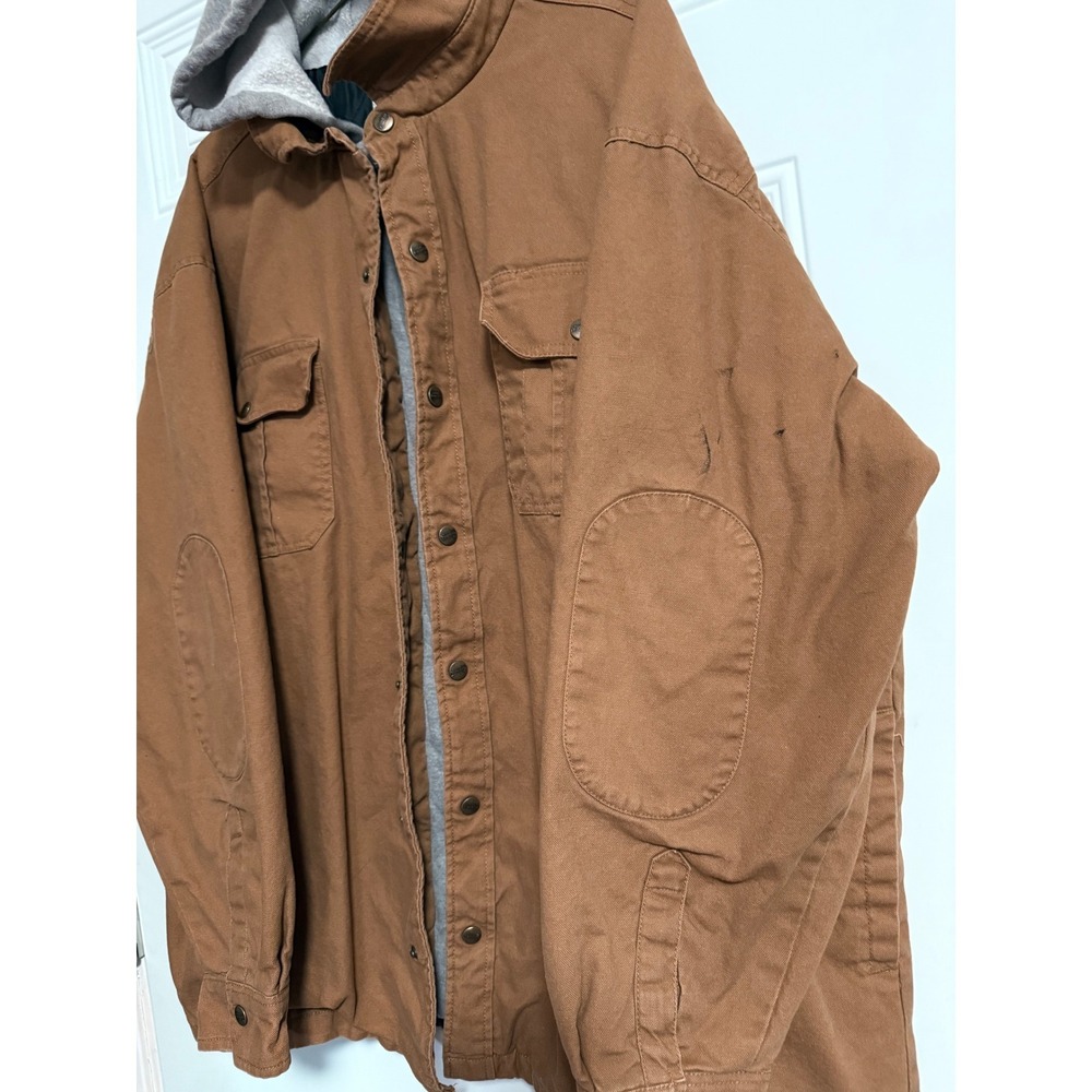 Dickies Men's Hooded Insulated Work Jacket 3XL (54–56) Brown Canvas Quilt Lined - Picture 11 of 12